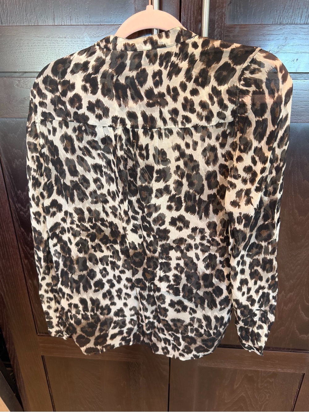 Diane von Furstenberg Leopard Print Silk Sheer Blouse Size 6 - Picture 2 of 9